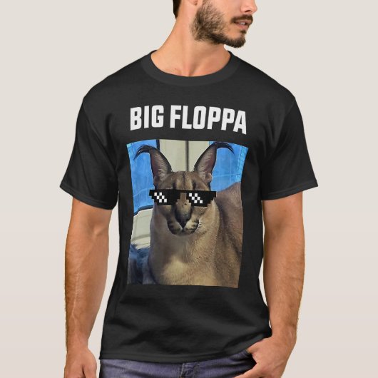 Big Floppa Meme Cat T-shirt (Voorkant)