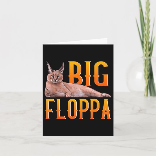 Big Floppa Meme Cute Caracal Cat Kaart (Voorkant)