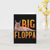 Big Floppa Meme Cute Caracal Cat Kaart (Gele Bloem)