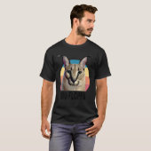 Big Floppa Meme Cute Caracal Cat Retro  Sun T-shirt (Voorkant volledig)