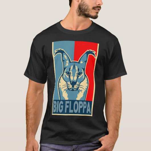 Big Floppa Meme Cute Caracal Cat retro  T-shirt (Voorkant)