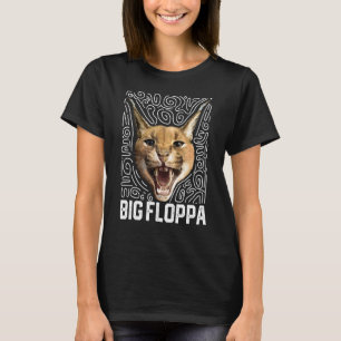 Big Floppa Meme Cute Caracal Cat retro T-shirt