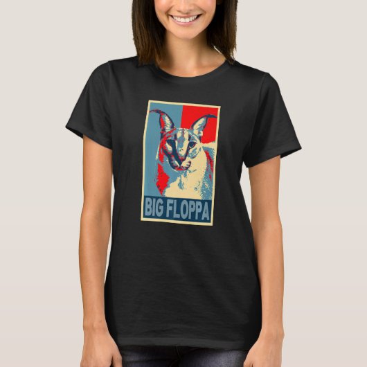 Big Floppa Meme Cute Caracal Cat Retro  T-shirt (Voorkant)