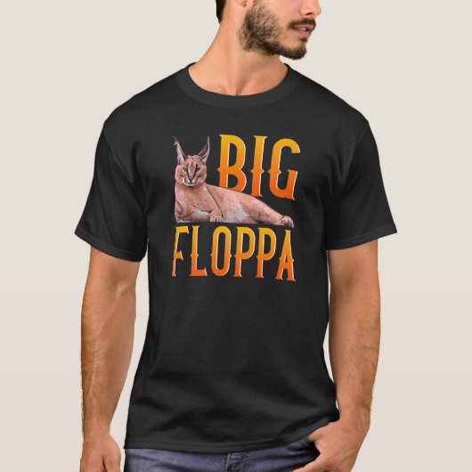 Big Floppa Meme Cute Caracal Cat T-shirt (Voorkant)