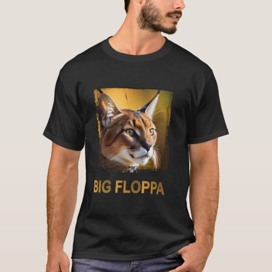 Big Floppa Meme Cute Caracal Cat T-shirt (Voorkant)