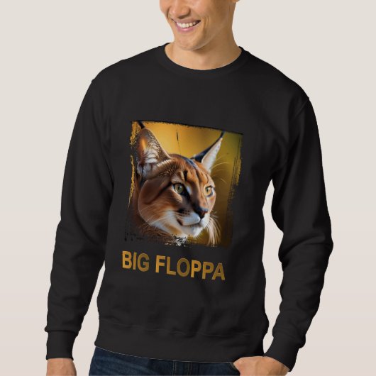 Big Floppa Meme Cute Caracal Cat Trui (Voorkant)