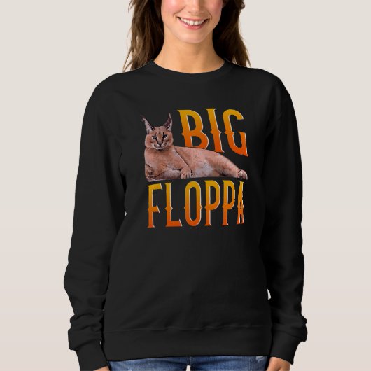 Big Floppa Meme Cute Caracal Cat Trui (Voorkant)