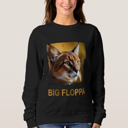 Big Floppa Meme Cute Caracal Cat Trui (Voorkant)