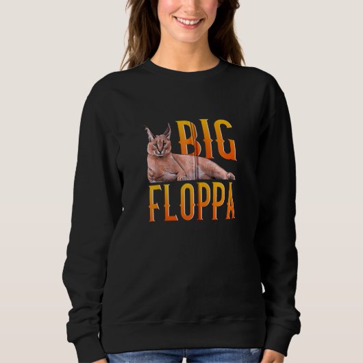 Big Floppa Meme Cute Caracal Cat Zip Trui (Voorkant)