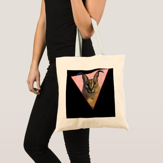 Big Floppa Meme grappige kat Tote Bag (Voorkant (product))