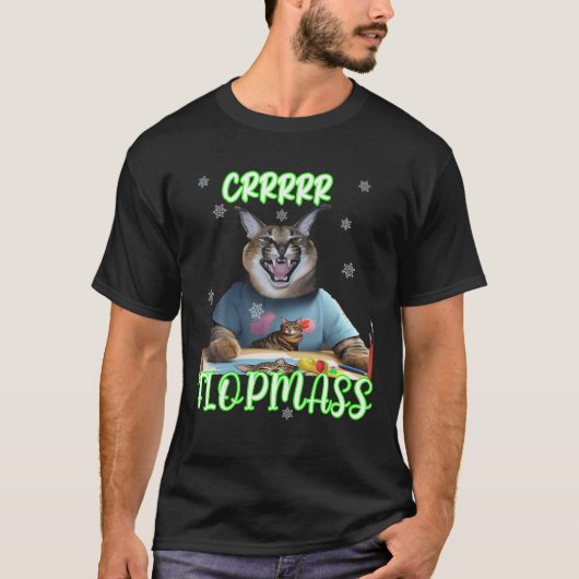 BIG FLOPPA meme kat vrolijk kerstfeest T-shirt (Voorkant)