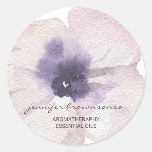 Big Flower Essential Oils Aromatherapeuhy Ronde Sticker (Voorkant)