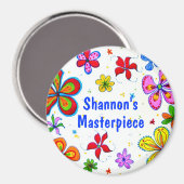 Big Flowers Art Design Magneet (Voorkant / Achterkant)