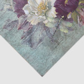 Big Flowers Blue Grey Background Tissuepapier (Detail)