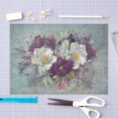 Big Flowers Blue Grey Background Tissuepapier (Craft)