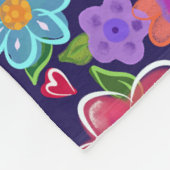 Big Flowers Boho Beauful Fleece Deken (Hoek)