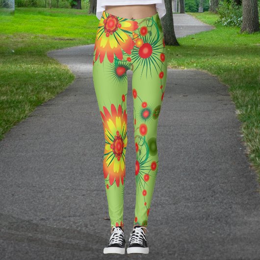 Big  Flowers Bouquet Pattern Leggings