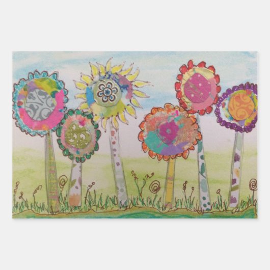 Big Flowers Inpakpapier Vel (Voorkant 2)