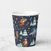 Big Foot, Aliens en Rendier Kerstmis Papieren Bekers (Links)