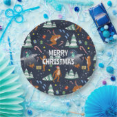 Big Foot, Aliens en Rendier Kerstmis Papieren Bordje (Feest)