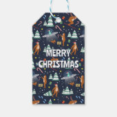 Big Foot, Aliens en Rendier Sci-Fi Kerstmis Cadeaulabel (Voorkant)