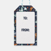 Big Foot, Aliens en Rendier Sci-Fi Kerstmis Cadeaulabel (Achterkant)