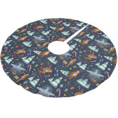 Big Foot, Aliens en Rendier Sci-Fi Kerstmis Kerstboom Rok (Gekanteld)