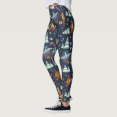 Big Foot, Aliens en Rendier Sci-Fi Kerstmis Leggings (Links)