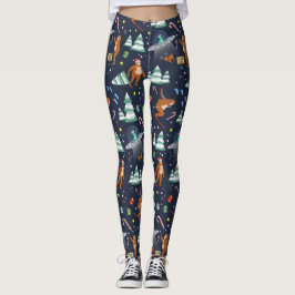 Big Foot, Aliens en Rendier Sci-Fi Kerstmis Leggings