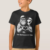 Big Foot en Alien Positieve Affirmatie Grappig T-shirt (Voorkant)