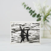 Big Foot en Bessie Het meer monster kijkt uit Briefkaart (Staand voorkant)