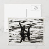 Big Foot en Bessie Het meer monster kijkt uit Briefkaart (Voorkant / Achterkant)