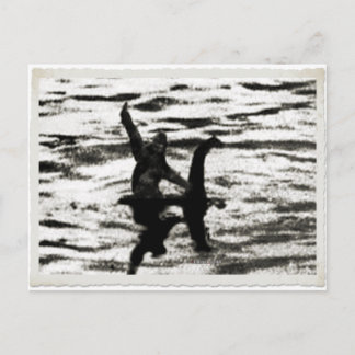 Big Foot en Bessie Het meer monster kijkt uit Briefkaart