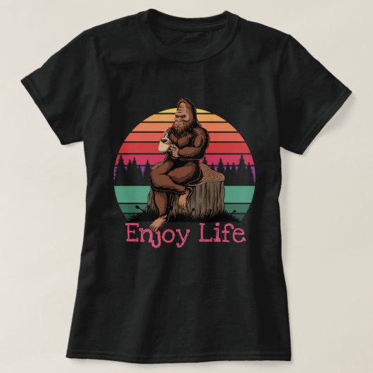 Big Foot geniet van het leven T-shirt (Design voorkant)