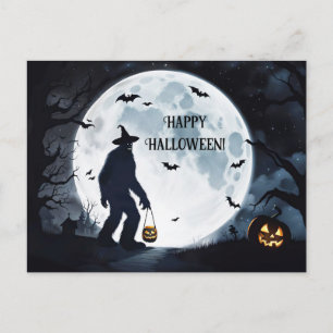 Big Foot Happy Halloween-traktatie of -behandeling Feestdagenkaart