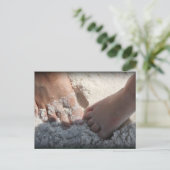 Big Foot Little Foot in de Beach Florida gulf Briefkaart (Staand voorkant)