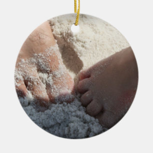 Big Foot Little Foot in de Beach Florida gulf Keramisch Ornament