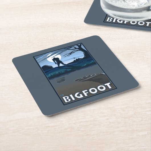 Big Foot loopt door Golf Course Kartonnen Onderzetters (Schuin)