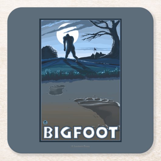 Big Foot loopt door Golf Course Kartonnen Onderzetters (Voorkant)