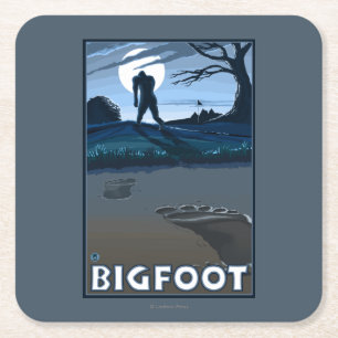Big Foot loopt door Golf Course Kartonnen Onderzetters