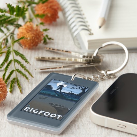 Big Foot loopt door Golf Course Sleutelhanger (Voorkant Rechts)