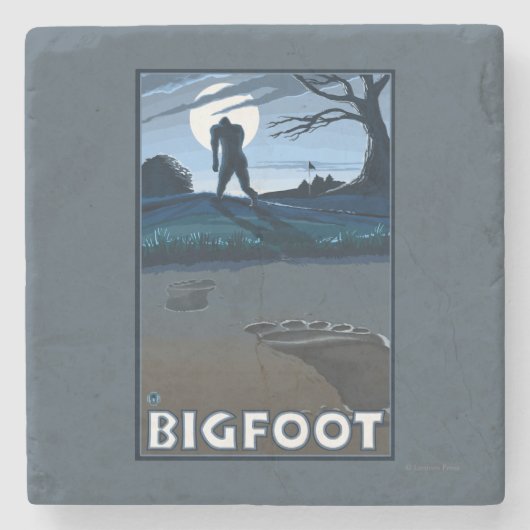 Big Foot loopt door Golf Course Stenen Onderzetter (Voorkant)