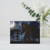 Big Foot of Sasquatch Wolf Howling Full Moon Briefkaart (Staand voorkant)