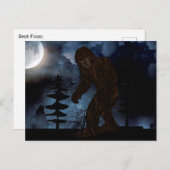 Big Foot of Sasquatch Wolf Howling Full Moon Briefkaart (Voorkant / Achterkant)