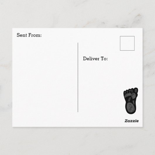 Big Foot of Sasquatch Wolf Howling Full Moon Briefkaart (Achterkant)