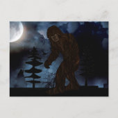 Big Foot of Sasquatch Wolf Howling Full Moon Briefkaart (Voorkant)