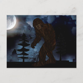 Big Foot of Sasquatch Wolf Howling Full Moon Briefkaart