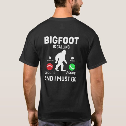Big Foot roept grappige vaderdag T-shirt (Achterkant)