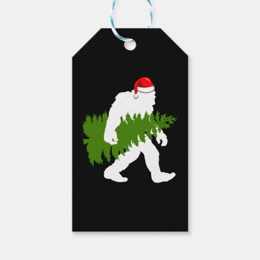 Big Foot Santa Claus Fun kerstcadeaus Cadeaulabel (Voorkant)