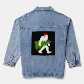 Big Foot Santa Claus Fun kerstcadeaus Denim Jacket (Achterkant)